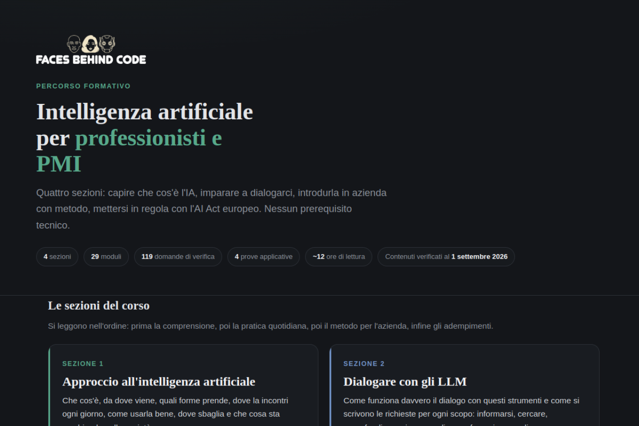 Anteprima del corso di intelligenza artificiale per professionisti e PMI